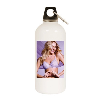 Candice Swanepoel White Water Bottle With Carabiner