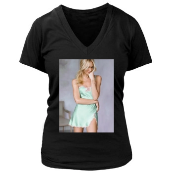 Candice Swanepoel Women's Deep V-Neck TShirt