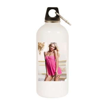 Candice Swanepoel White Water Bottle With Carabiner