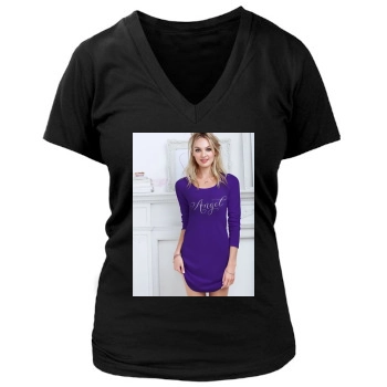 Candice Swanepoel Women's Deep V-Neck TShirt