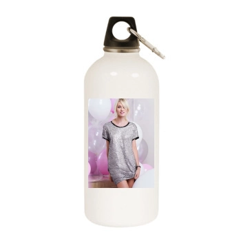 Candice Swanepoel White Water Bottle With Carabiner