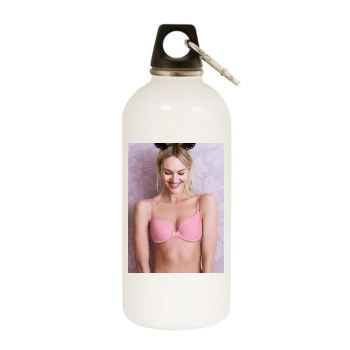 Candice Swanepoel White Water Bottle With Carabiner