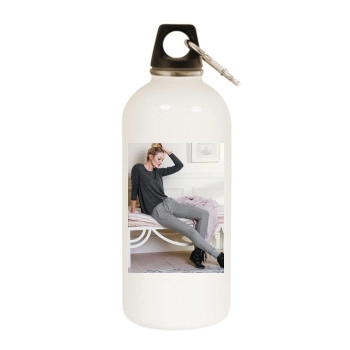 Candice Swanepoel White Water Bottle With Carabiner