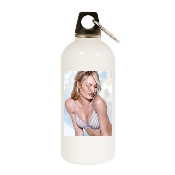 Candice Swanepoel White Water Bottle With Carabiner