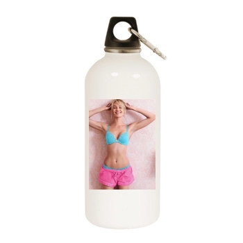 Candice Swanepoel White Water Bottle With Carabiner