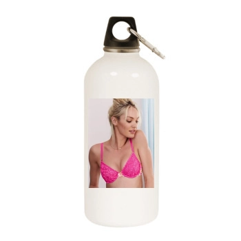 Candice Swanepoel White Water Bottle With Carabiner