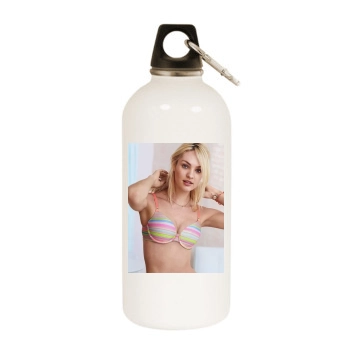 Candice Swanepoel White Water Bottle With Carabiner