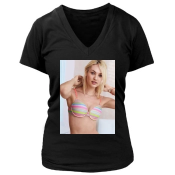 Candice Swanepoel Women's Deep V-Neck TShirt