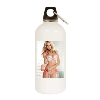 Candice Swanepoel White Water Bottle With Carabiner