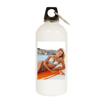 Candice Swanepoel White Water Bottle With Carabiner