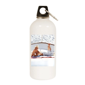 Candice Swanepoel White Water Bottle With Carabiner