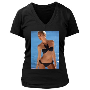 Candice Swanepoel Women's Deep V-Neck TShirt