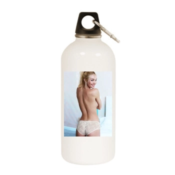 Candice Swanepoel White Water Bottle With Carabiner