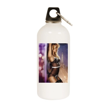 Candice Swanepoel White Water Bottle With Carabiner