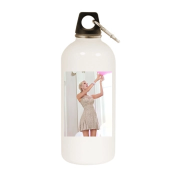 Candice Swanepoel White Water Bottle With Carabiner