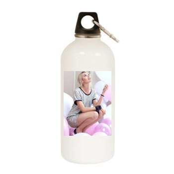 Candice Swanepoel White Water Bottle With Carabiner