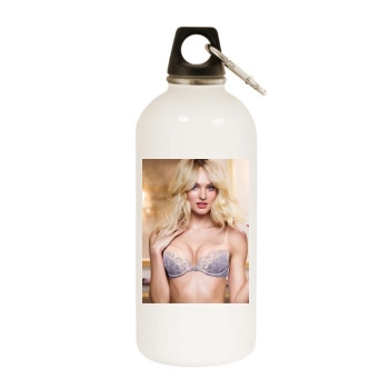 Candice Swanepoel White Water Bottle With Carabiner