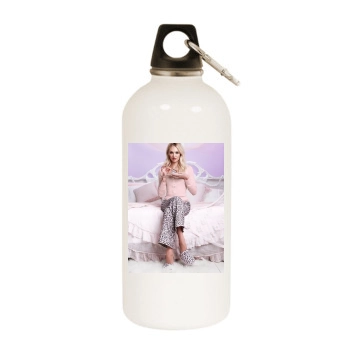 Candice Swanepoel White Water Bottle With Carabiner