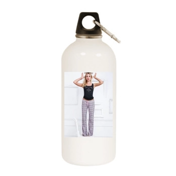 Candice Swanepoel White Water Bottle With Carabiner