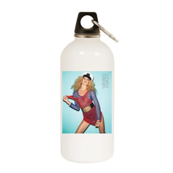 Candice Swanepoel White Water Bottle With Carabiner