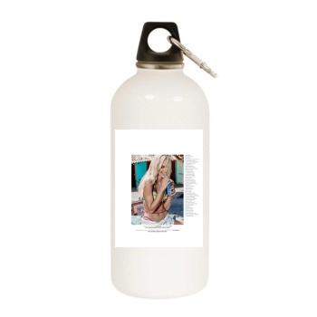 Candice Swanepoel White Water Bottle With Carabiner