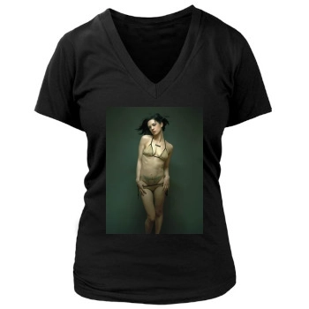 Asia Argento Women's Deep V-Neck TShirt