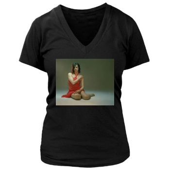 Asia Argento Women's Deep V-Neck TShirt