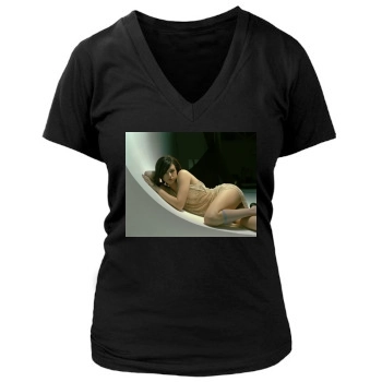 Asia Argento Women's Deep V-Neck TShirt