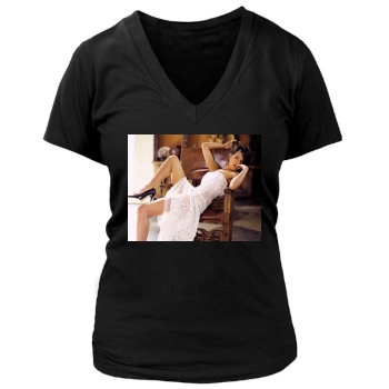 Asia Argento Women's Deep V-Neck TShirt