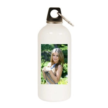 Carmen Electra White Water Bottle With Carabiner