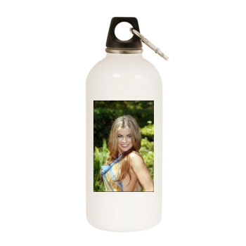 Carmen Electra White Water Bottle With Carabiner