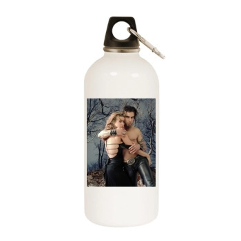 Carmen Electra White Water Bottle With Carabiner