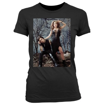 Carmen Electra Women's Junior Cut Crewneck T-Shirt