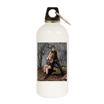 Carmen Electra White Water Bottle With Carabiner