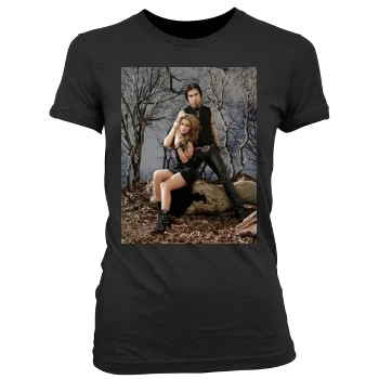 Carmen Electra Women's Junior Cut Crewneck T-Shirt