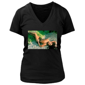 Carmen Electra Women's Deep V-Neck TShirt