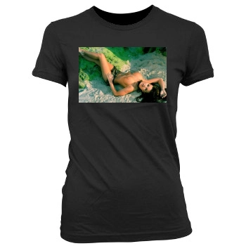 Carmen Electra Women's Junior Cut Crewneck T-Shirt