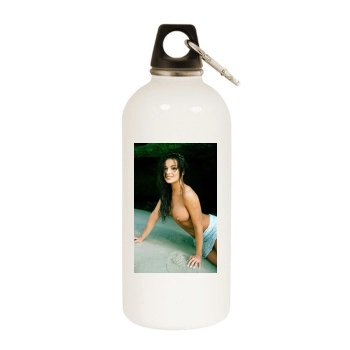 Carmen Electra White Water Bottle With Carabiner