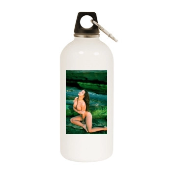 Carmen Electra White Water Bottle With Carabiner