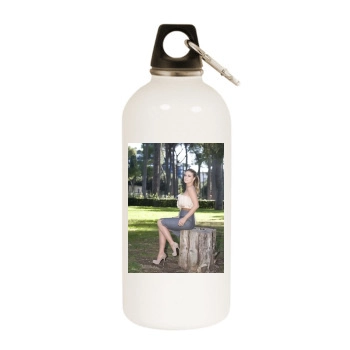 Carmen Electra White Water Bottle With Carabiner