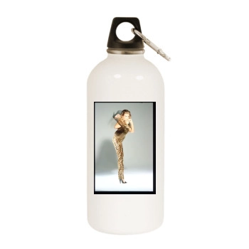 Carmen Electra White Water Bottle With Carabiner