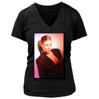 Carmen Electra Women's Deep V-Neck TShirt