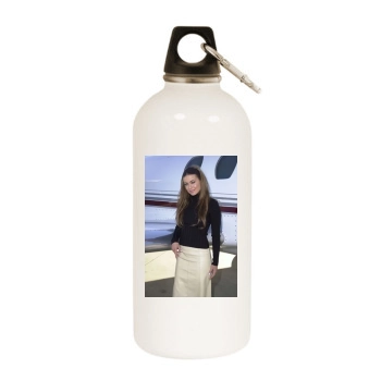 Carmen Electra White Water Bottle With Carabiner