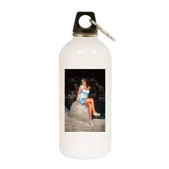 Carmen Electra White Water Bottle With Carabiner