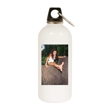 Carmen Electra White Water Bottle With Carabiner