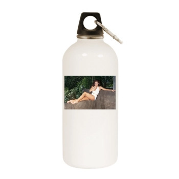 Carmen Electra White Water Bottle With Carabiner