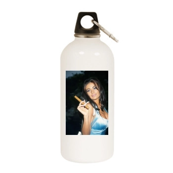 Carmen Electra White Water Bottle With Carabiner