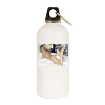 Carmen Electra White Water Bottle With Carabiner