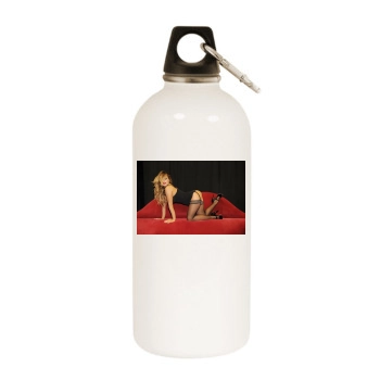 Carmen Electra White Water Bottle With Carabiner