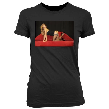 Carmen Electra Women's Junior Cut Crewneck T-Shirt
